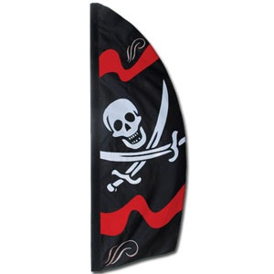Jolly Roger Pirate Feather Banner Flag - 49.99