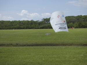 Sled kite in flight.