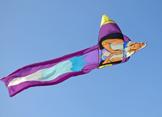Handmade kite flying at the 2014 Outer Banks Stunt Kite Competition.