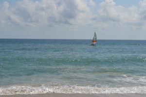 Sailboat off the Outer Banks coast