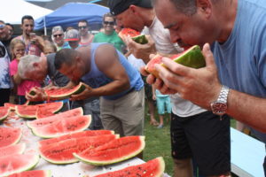 A watermelon eating contest
