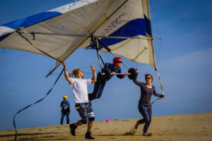 Hang gliding lesson on the dunes of Outer Banks