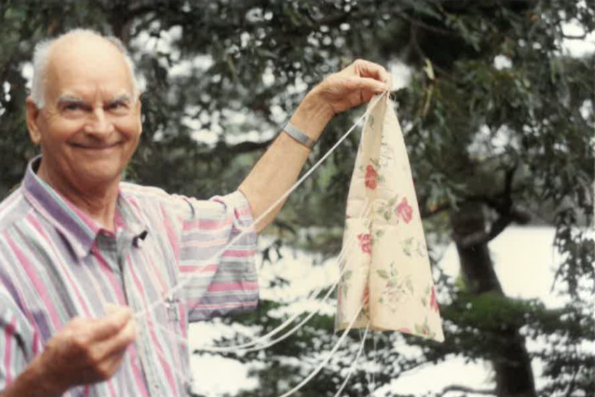 Francis Rogallo with kite