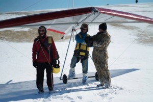 Hang Gliding in the snow
