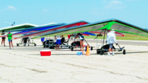 A hang gliding competition