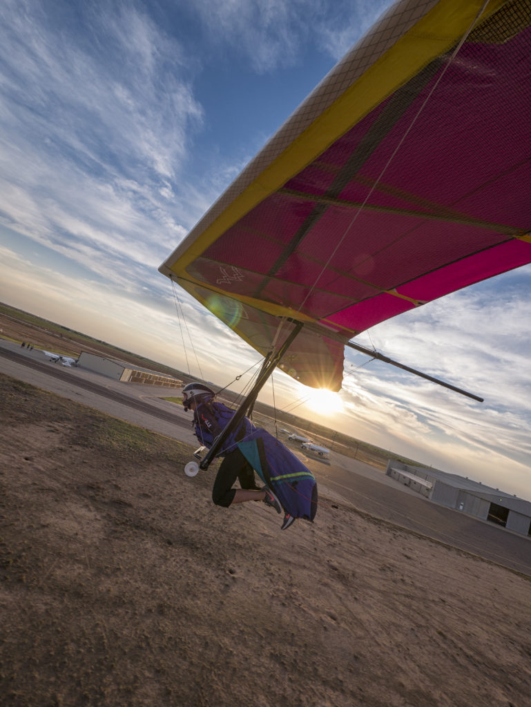 Sara Weaver hang gliding at Big Spring Texas