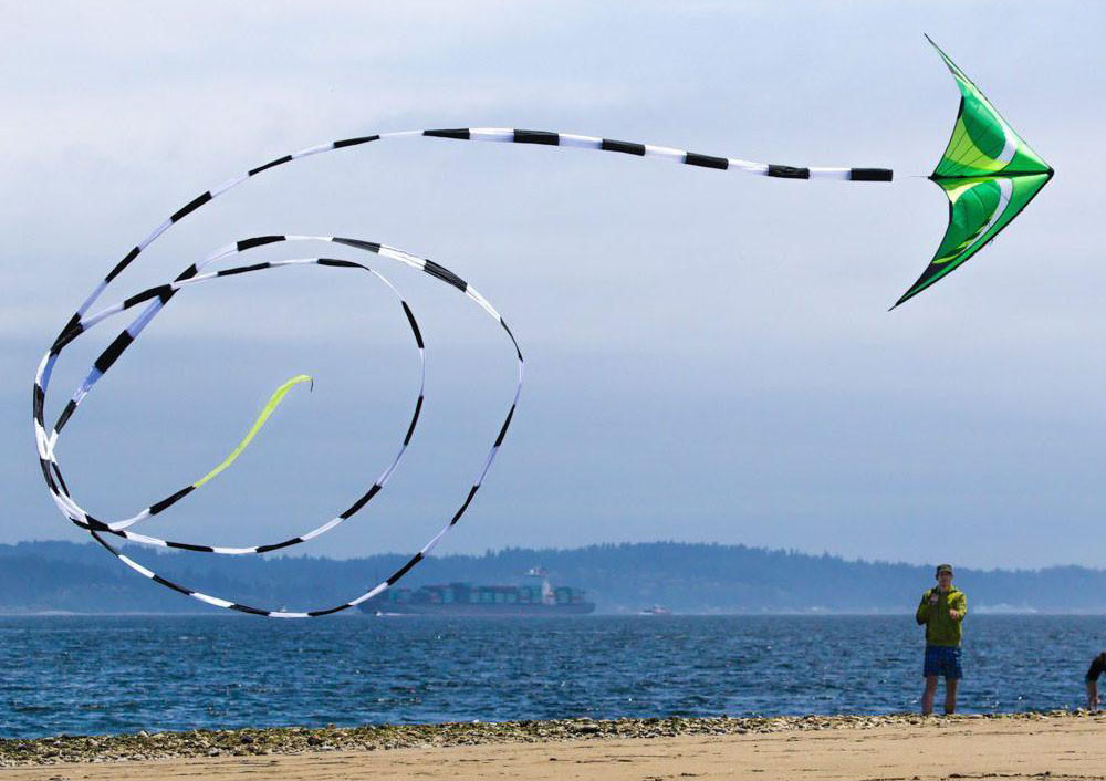 flying a stunt kite