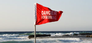 Red beach safety flag