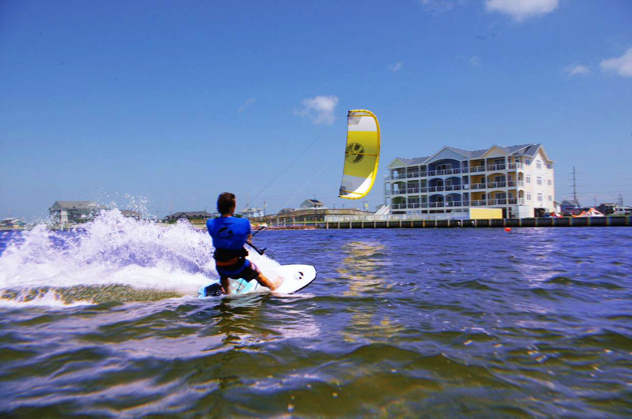Kiteboarding at Waves Village in the Outer Banks