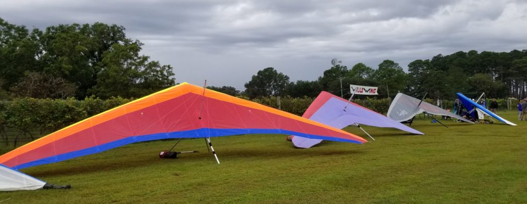 demo gliders set up at the spectacular