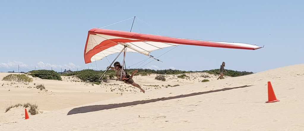 hang glider at Jockey's Ridge State Park sand dunes