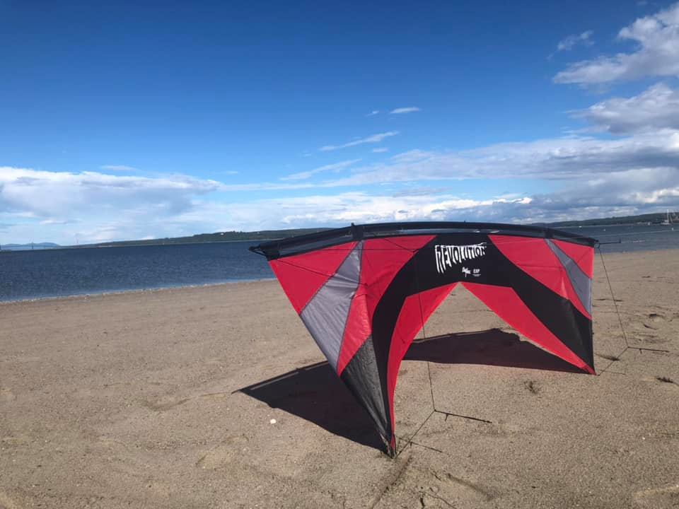 Red Revolution Kite on the beach