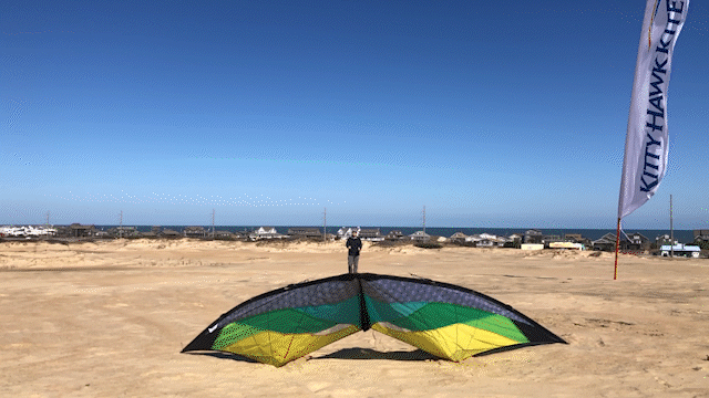 Launching KHK Comet stunt kite gif