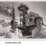 John Harris and Ralph Buxton stand in front of the newly constructed flagship Kitty Hawk Kites location in Nags Head, NC